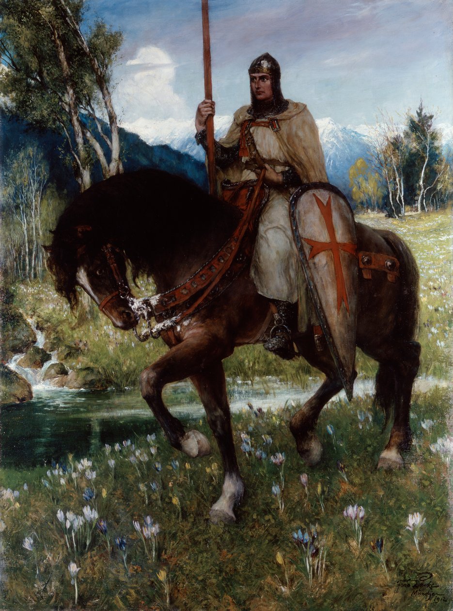 追求圣杯的Parsifal，1912年。 作者 费迪南·里克