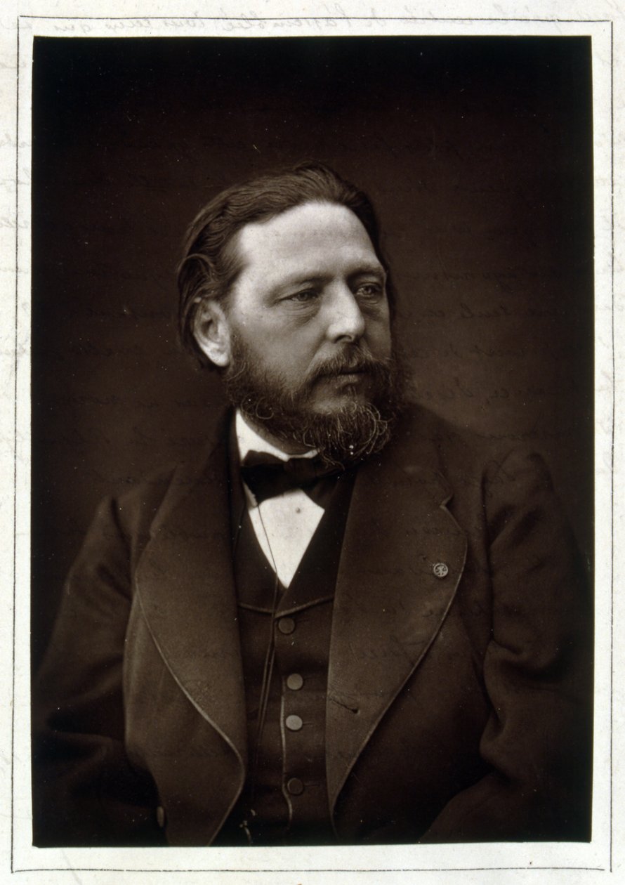 儒勒-布勒东（1827-1906）肖像（黑白照片）。 作者 费迪南德·穆尼尔（Ferdinand Mulnier）