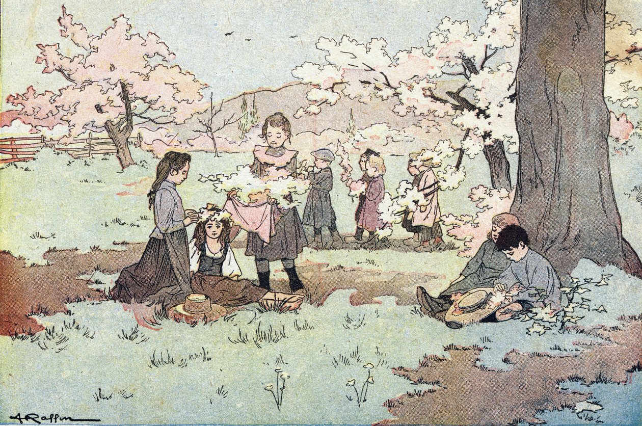 孩子们从田野里摘花，《Imagier de l