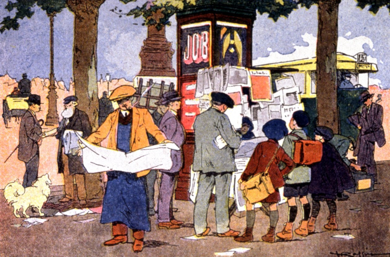 巴士底广场上的报亭，约 1910 年（插图） 作者 费迪南德·拉芬