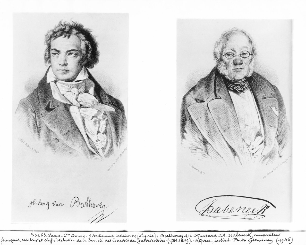 Ludwig van Beethoven（1770-1827）和Francois-Antoine Habeneck（1781-1849） 作者 费迪南德·希蒙（Ferdinand Schimon）