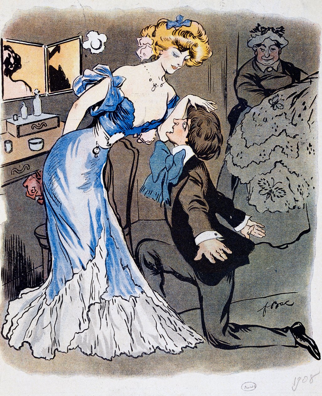 Les Demi-mondaines，诗人 Innamorato，1908 年的漫画（插图） 作者 费迪南德·西吉斯蒙德·巴克