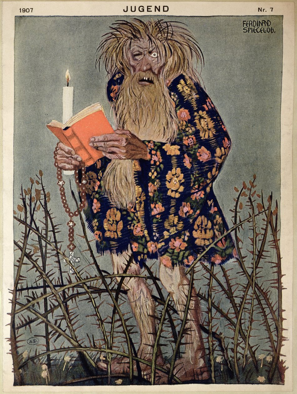 《巨魔》，来自《Jugend》杂志的插图，1907 年在慕尼黑出版（彩色平版印刷） 作者 费迪南德·斯皮格尔