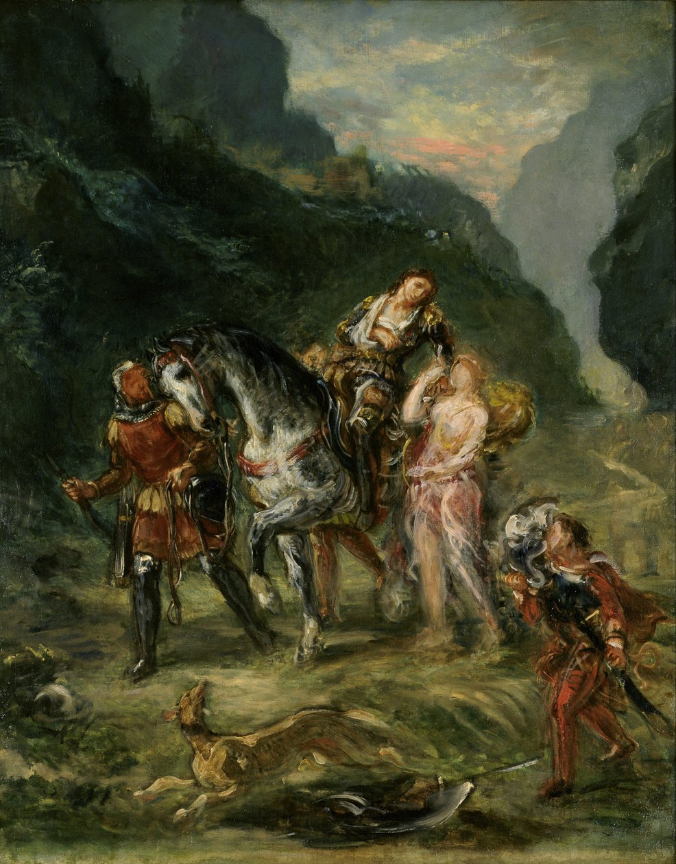 当归和受伤的梅多罗，约1860年 作者 费迪南德·维克多·尤金·德拉克罗瓦
