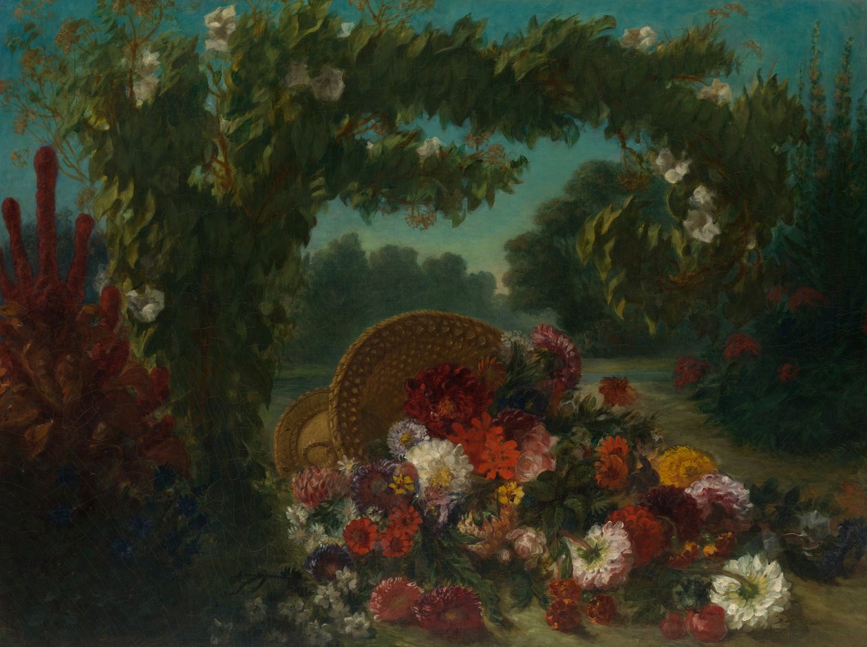 花篮，1848-49 作者 费迪南德·维克多·尤金·德拉克罗瓦