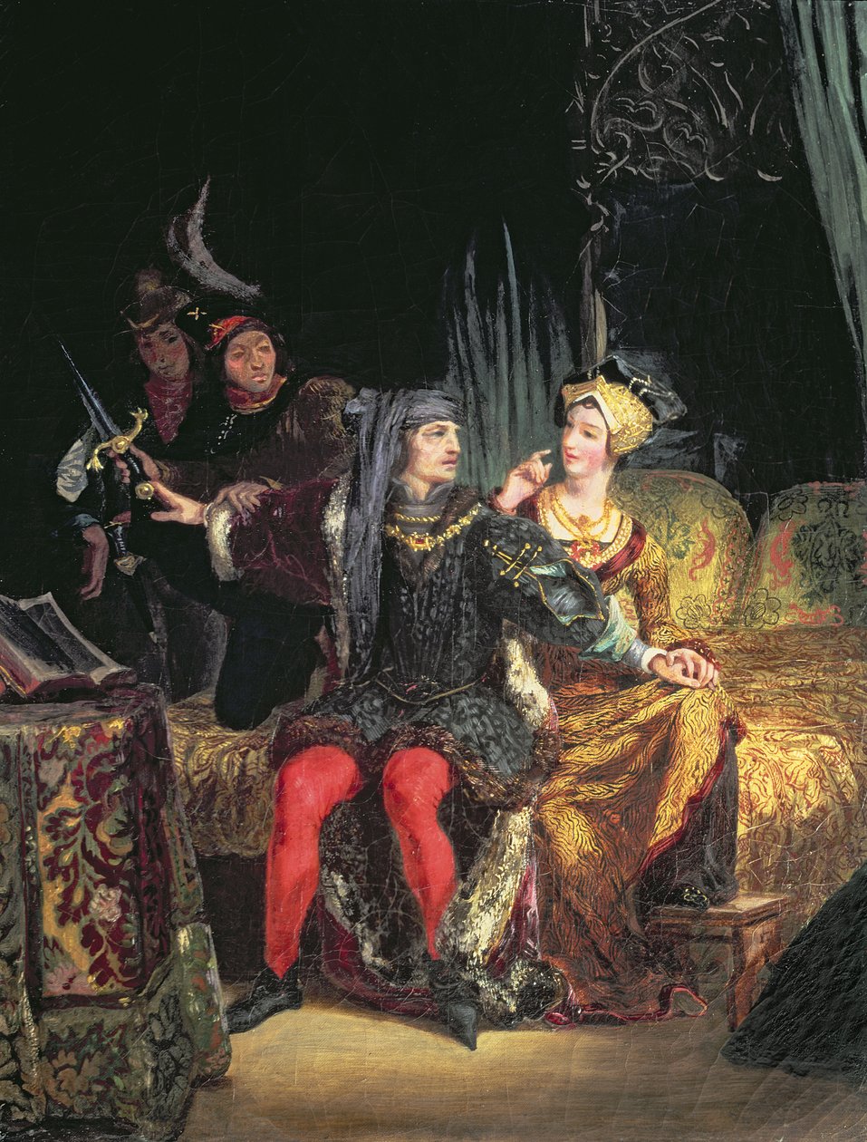 查理六世（1380-1422）和Odette de Champdivers，1824-26 作者 费迪南德·维克多·尤金·德拉克罗瓦