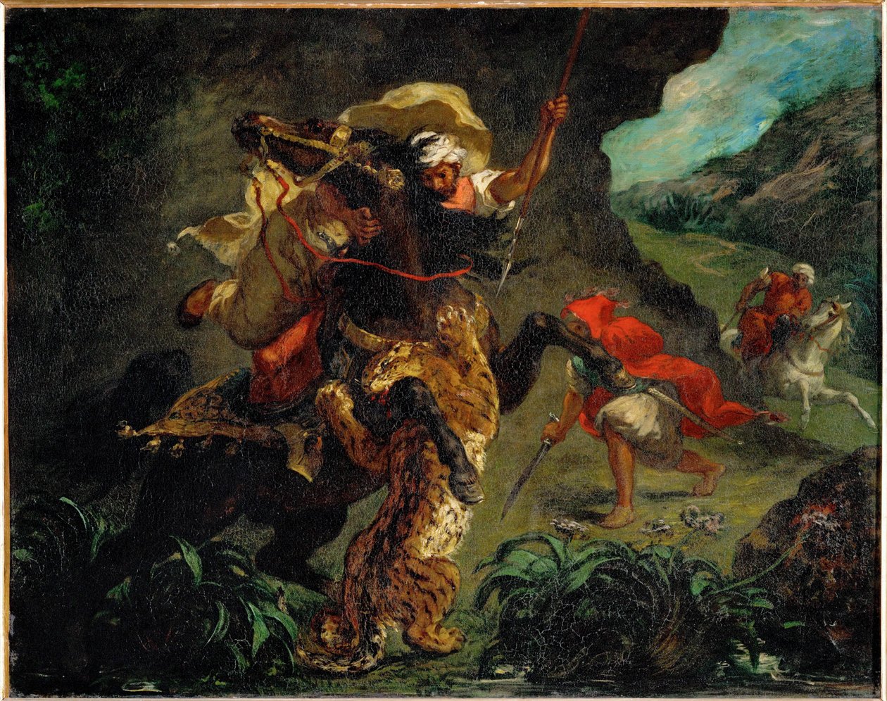 Chasse au tigre - The tiger hunt ... 作者 费迪南德·维克多·尤金·德拉克罗瓦