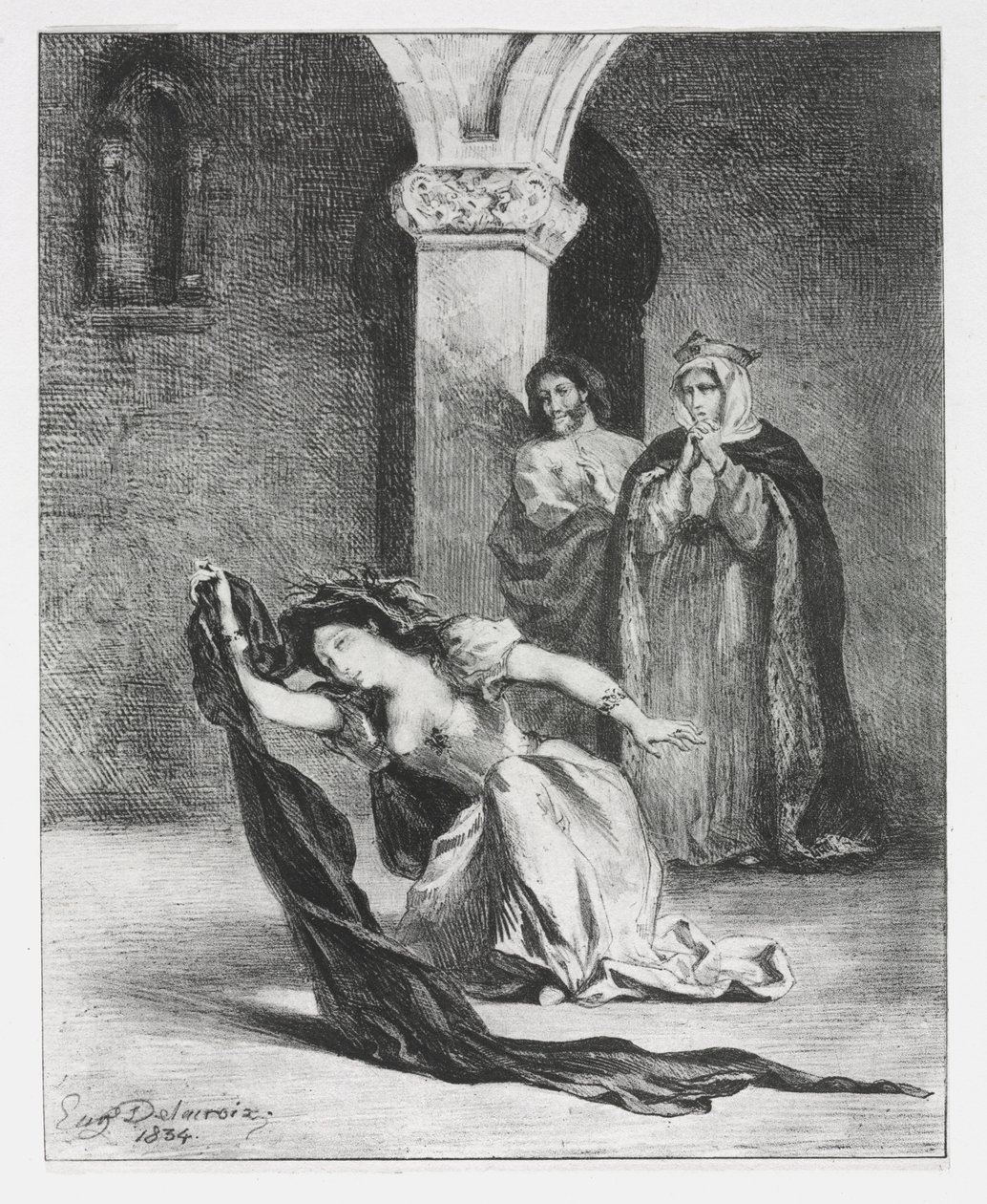 哈姆雷特（Hamlet）：Ophelia颂歌，1834年。 作者 费迪南德·维克多·尤金·德拉克罗瓦