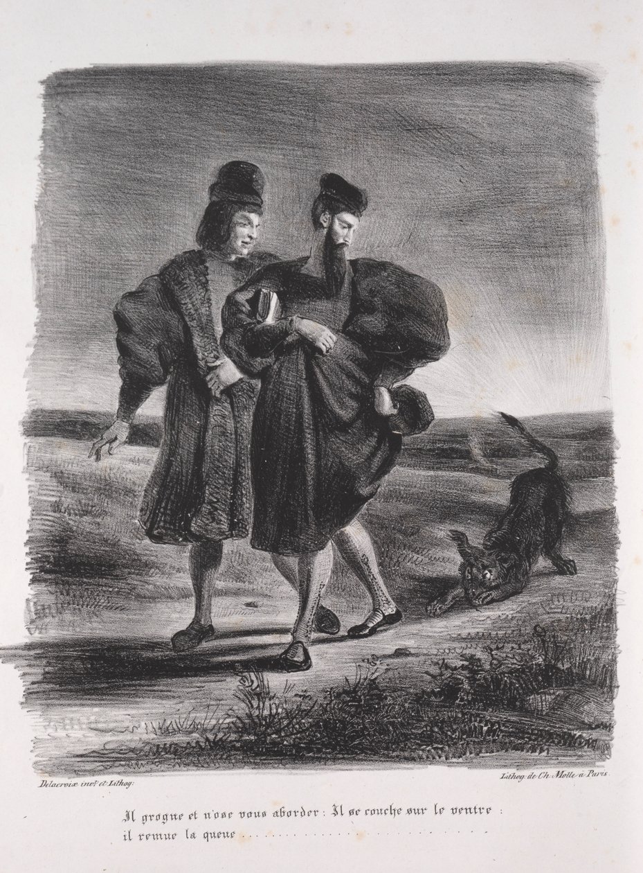 浮士德的插图：浮士德，Méphistophélé和热带巨嘴鸟，1828年。 作者 费迪南德·维克多·尤金·德拉克罗瓦
