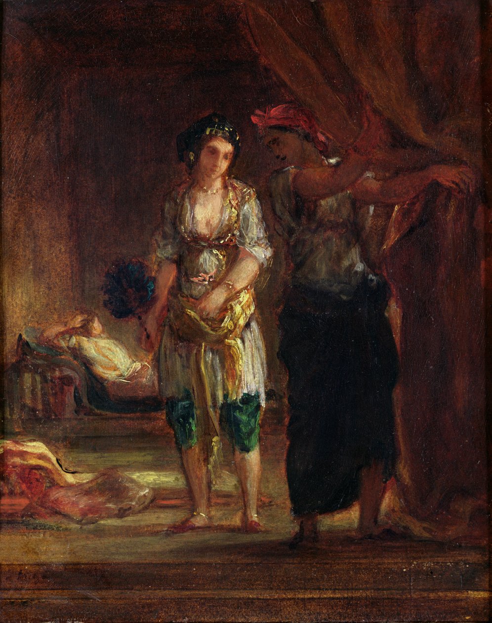 一个闺房的内部在奥兰，c.1847 作者 费迪南德·维克多·尤金·德拉克罗瓦