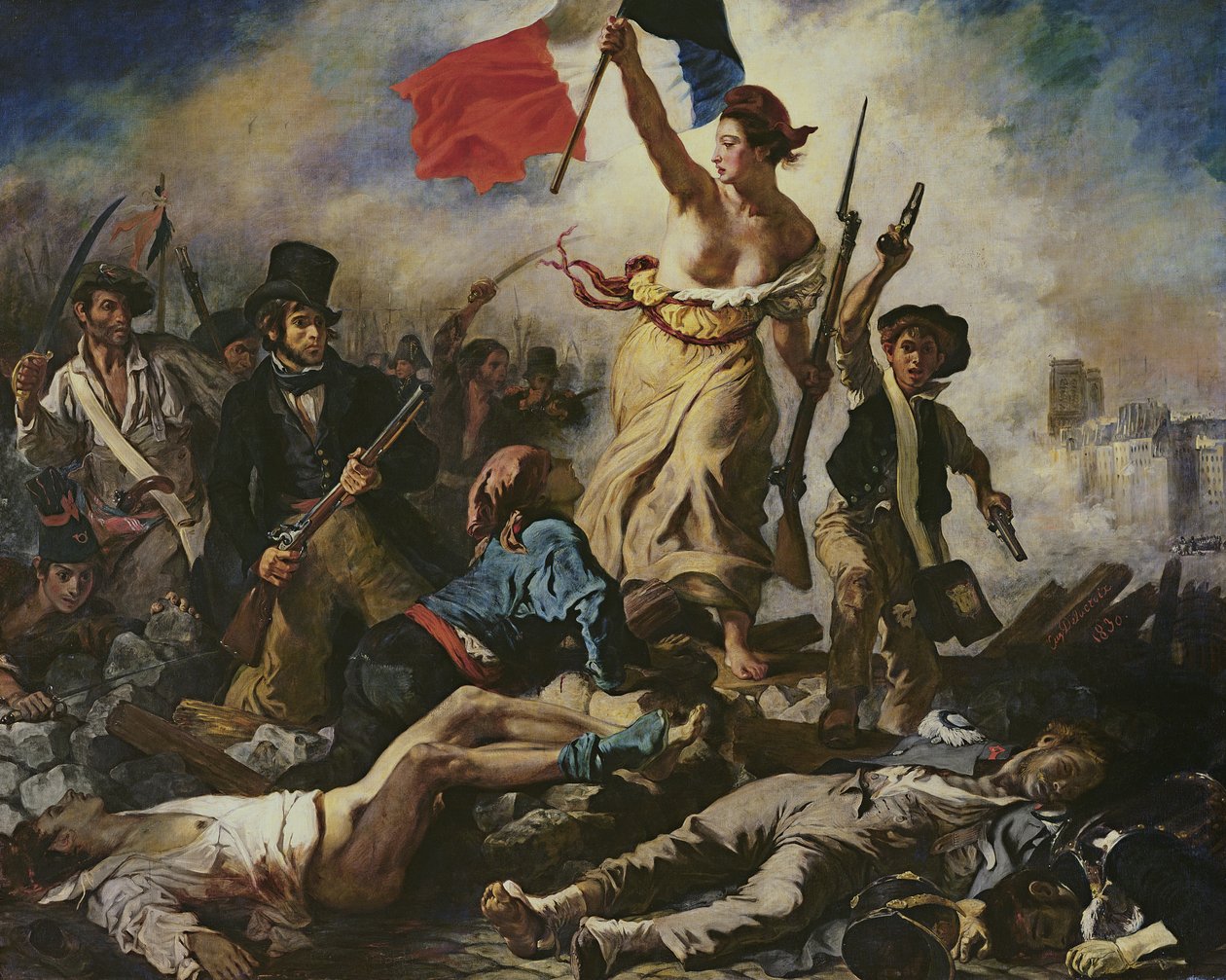 Liberty Leading the People, 28 July 1830, c.1830-31 (oil on canvas) (for detail see 95120) 作者 费迪南德·维克多·尤金·德拉克罗瓦