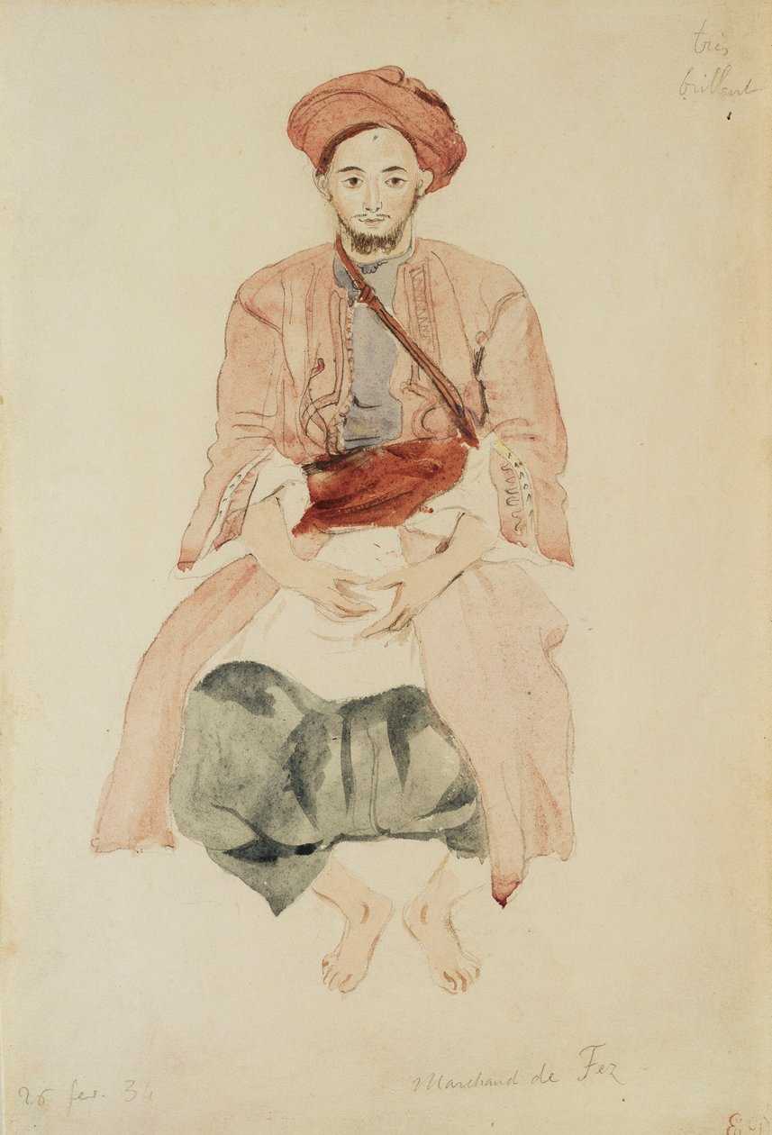 非斯商人，约1832年 作者 费迪南德·维克多·尤金·德拉克罗瓦