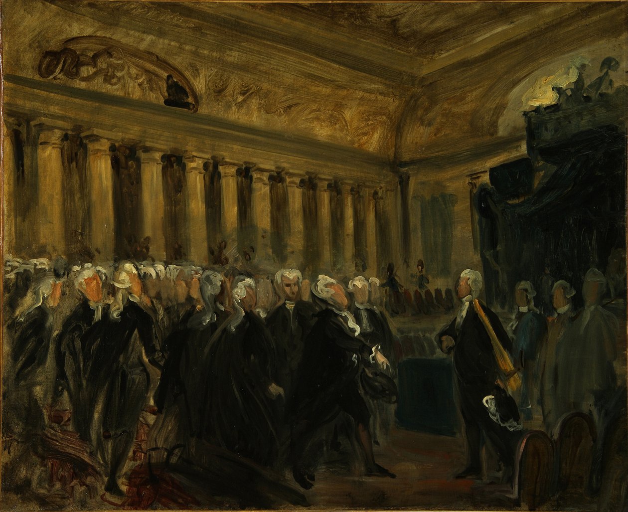 米拉波（Mirabeau）面对德勒·布雷索侯爵素描画，1831年 作者 费迪南德·维克多·尤金·德拉克罗瓦