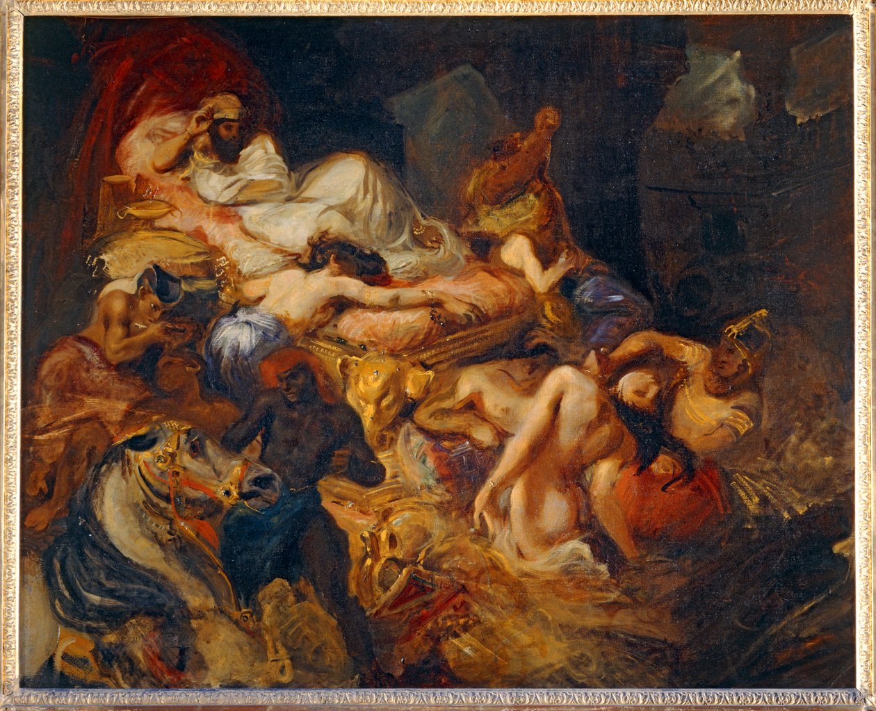 Mort de Sardanapale - 萨达纳帕勒斯之死。1826-1827.40-11-02/62 草图 ... 作者 费迪南德·维克多·尤金·德拉克罗瓦