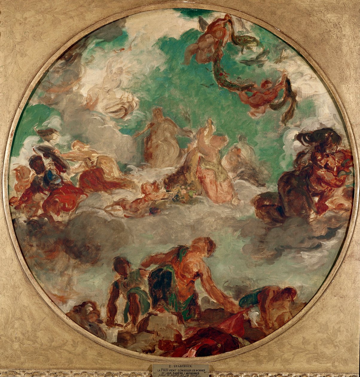 和平来安慰人并带回丰富 尤金·德拉克罗瓦 (Eugene Delacroix) (1798-1863) 1849-1854 年的绘画。 78 厘米巴黎，卡纳瓦莱博物馆 作者 费迪南德·维克多·尤金·德拉克罗瓦