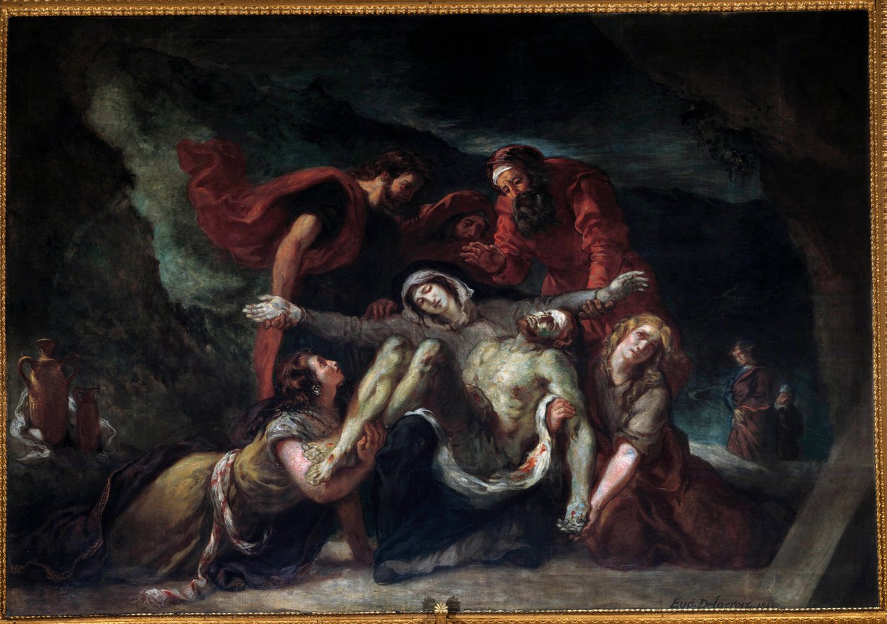 尤金·德拉克罗瓦 (Eugene Delacroix) (1798-1863) 1844 年作画 3.55 x 4.75 m 教堂 Saint-Denis du Saint-Sacrement 在巴黎。 作者 费迪南德·维克多·尤金·德拉克罗瓦