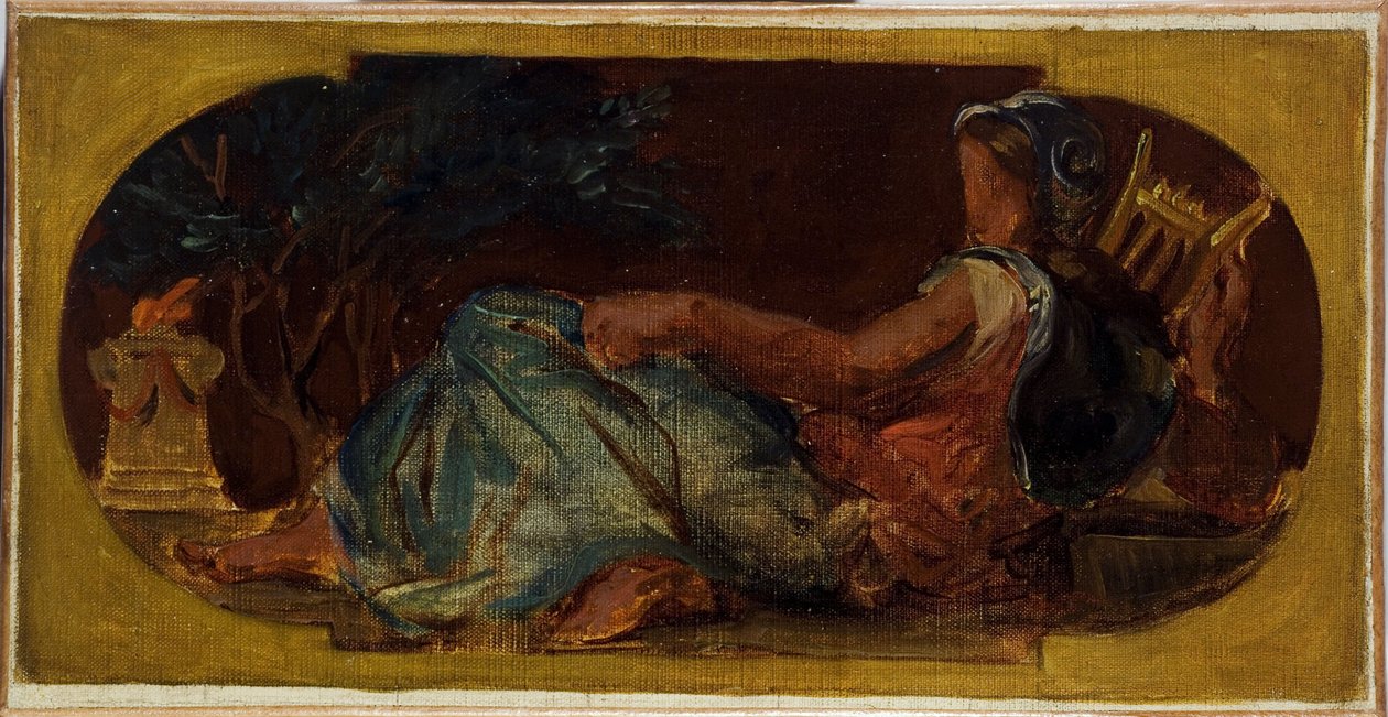 巴黎市政厅和平沙龙草图：米内韦，1849 年至 1852 年（布面油画） 作者 费迪南德·维克多·尤金·德拉克罗瓦