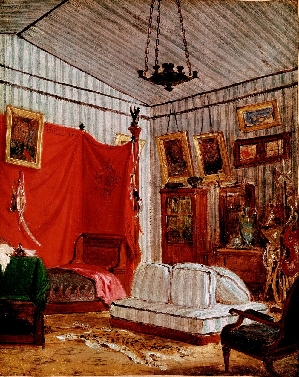 带有两幅肖像的《Interieur》研究（绘画，约1834年 作者 费迪南德·维克多·尤金·德拉克罗瓦
