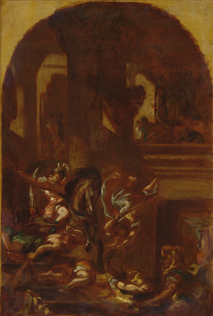 从寺庙驱逐Heliodorus，c.1857 作者 费迪南德·维克多·尤金·德拉克罗瓦