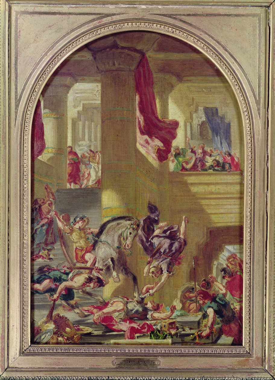 从寺庙驱逐Heliodorus，c.1857 作者 费迪南德·维克多·尤金·德拉克罗瓦