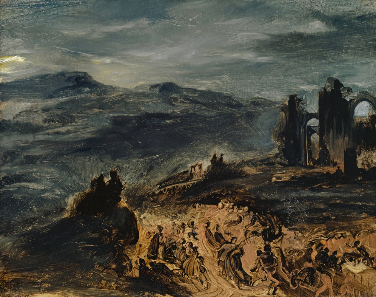 女巫的安息日，1831-33 作者 费迪南德·维克多·尤金·德拉克罗瓦