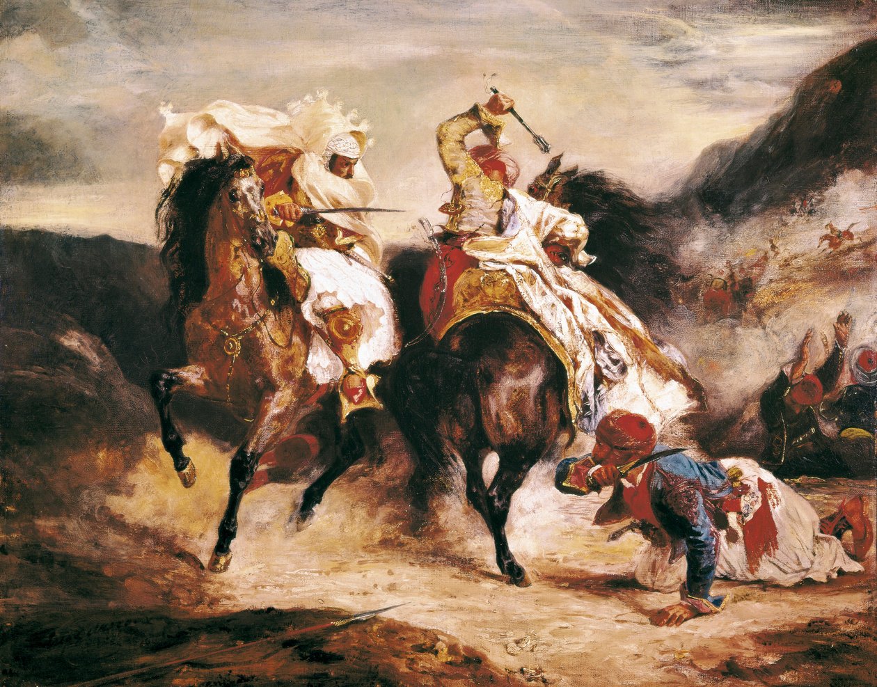 The fight of Giaour and Pasha. Inspire from Lord Byron