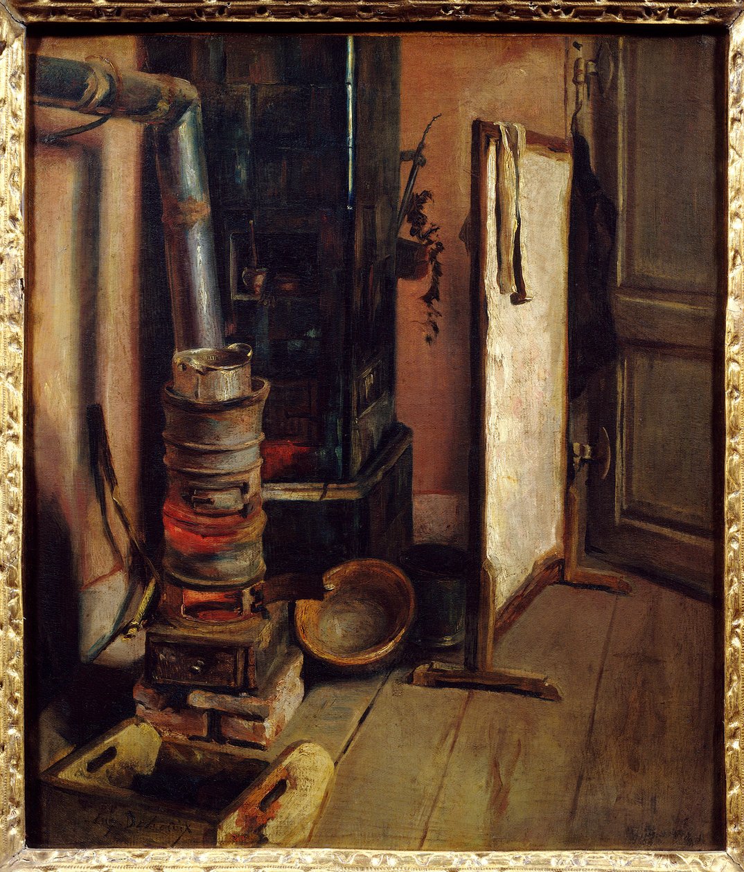 车间一角，尤金-德拉克洛瓦（1798-1863）的画炉。19世纪的太阳。0.51 x 0.44米，巴黎。卢浮宫博物馆 作者 费迪南德·维克多·尤金·德拉克罗瓦