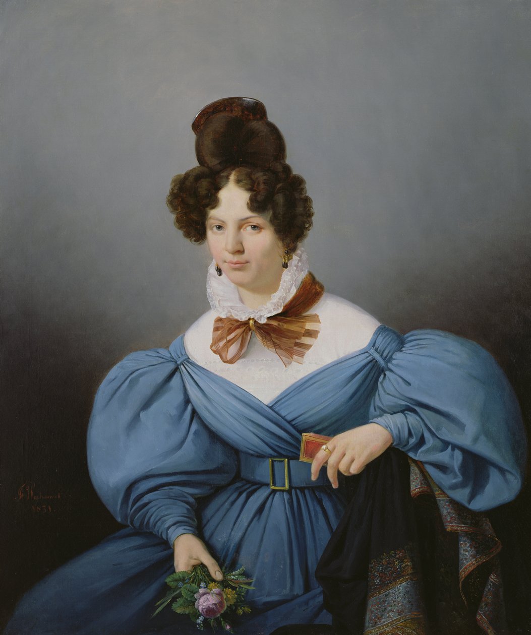 一位夫人的肖像，c.1830 作者 费迪南德·瓦斯穆特（Ferdinand Wachsmuth）