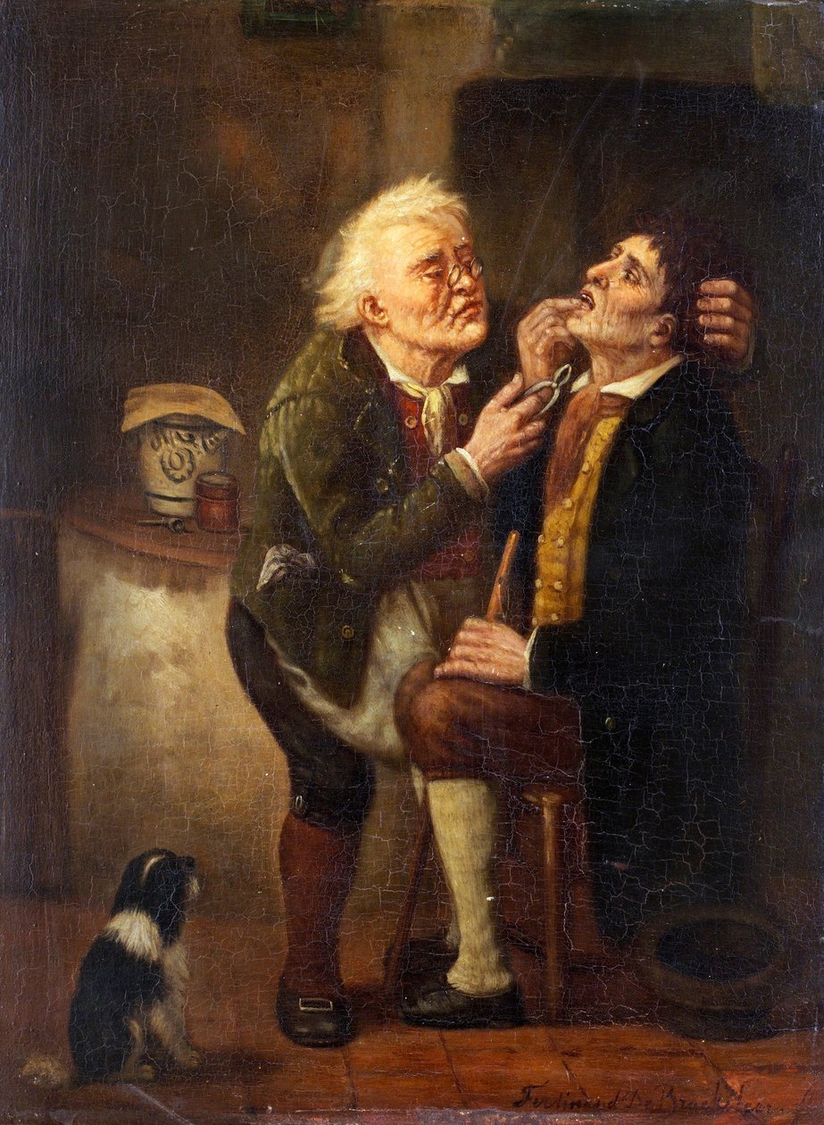 在牙医处 作者 费迪南德·德·布雷克勒 (Ferdinand de Braekeleer the Elder)