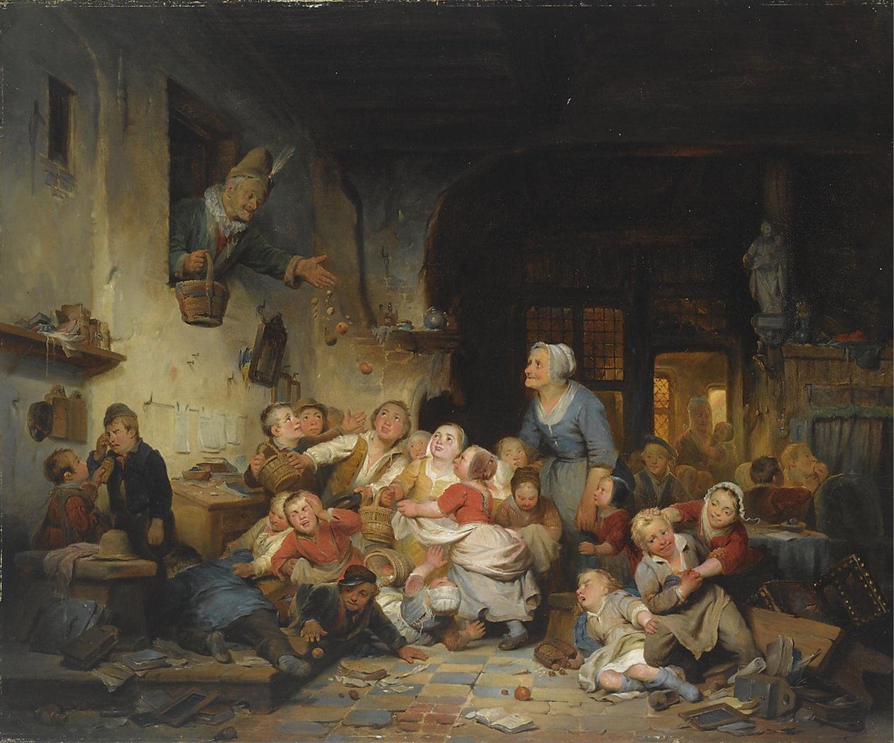 乡村学校 作者 费迪南德·德·布雷克勒 (Ferdinand de Braekeleer the Elder)