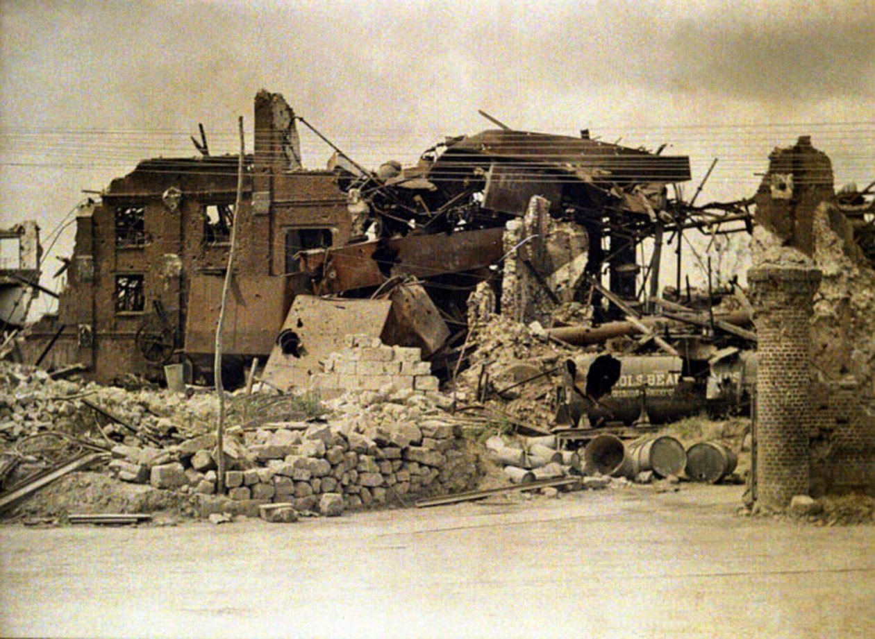 酿酒厂的废墟，Cuffies，Aisne，法国，1917年（彩色） 作者 费尔南德·库维尔