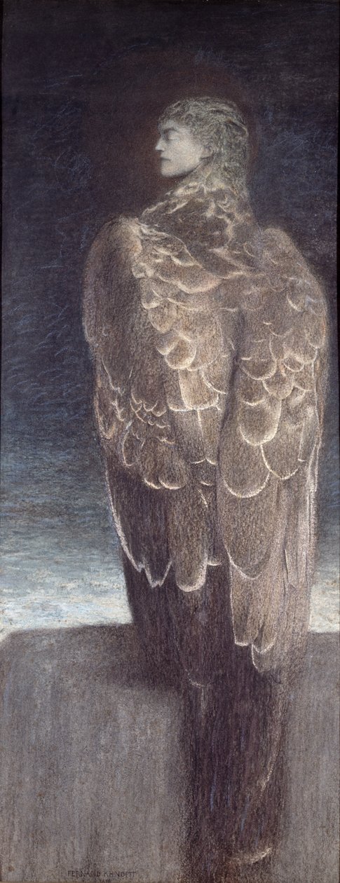 睡美杜莎，1896年（纸上粉彩） 作者 费尔南德·科诺普夫