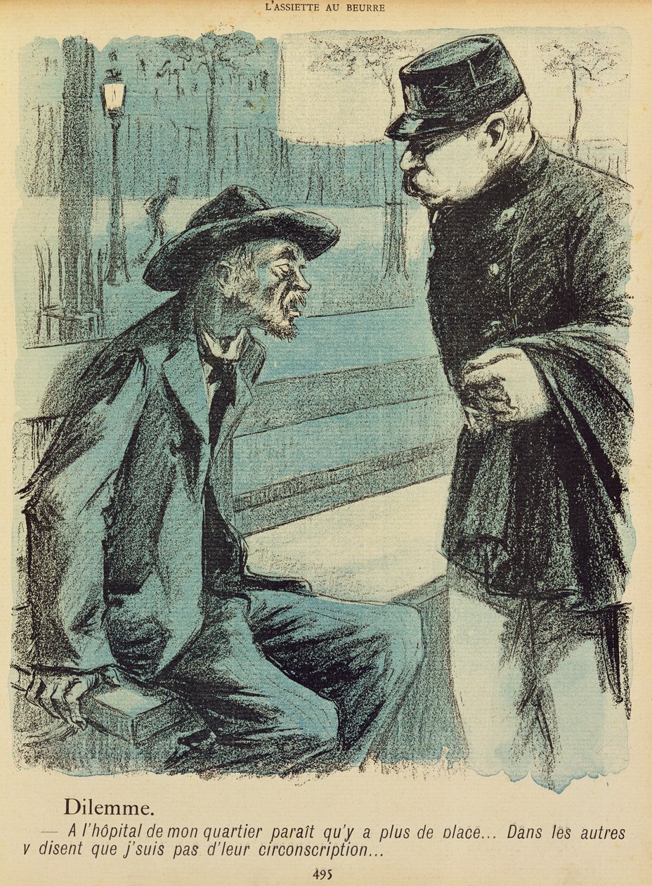 &39;困境&39;，来自&39;L&39;Assiette au Beurre&39;的漫画，1901年11月2日 作者 费尔南·路易斯·戈特洛布