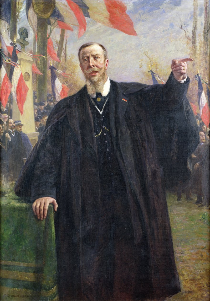 保罗·德鲁勒德（Paul Deroulede，1846-1914年），1913年1月在布吉瓦尔发表演讲（布面油画） 作者 费尔南德·科尔蒙（Fernand Cormon）
