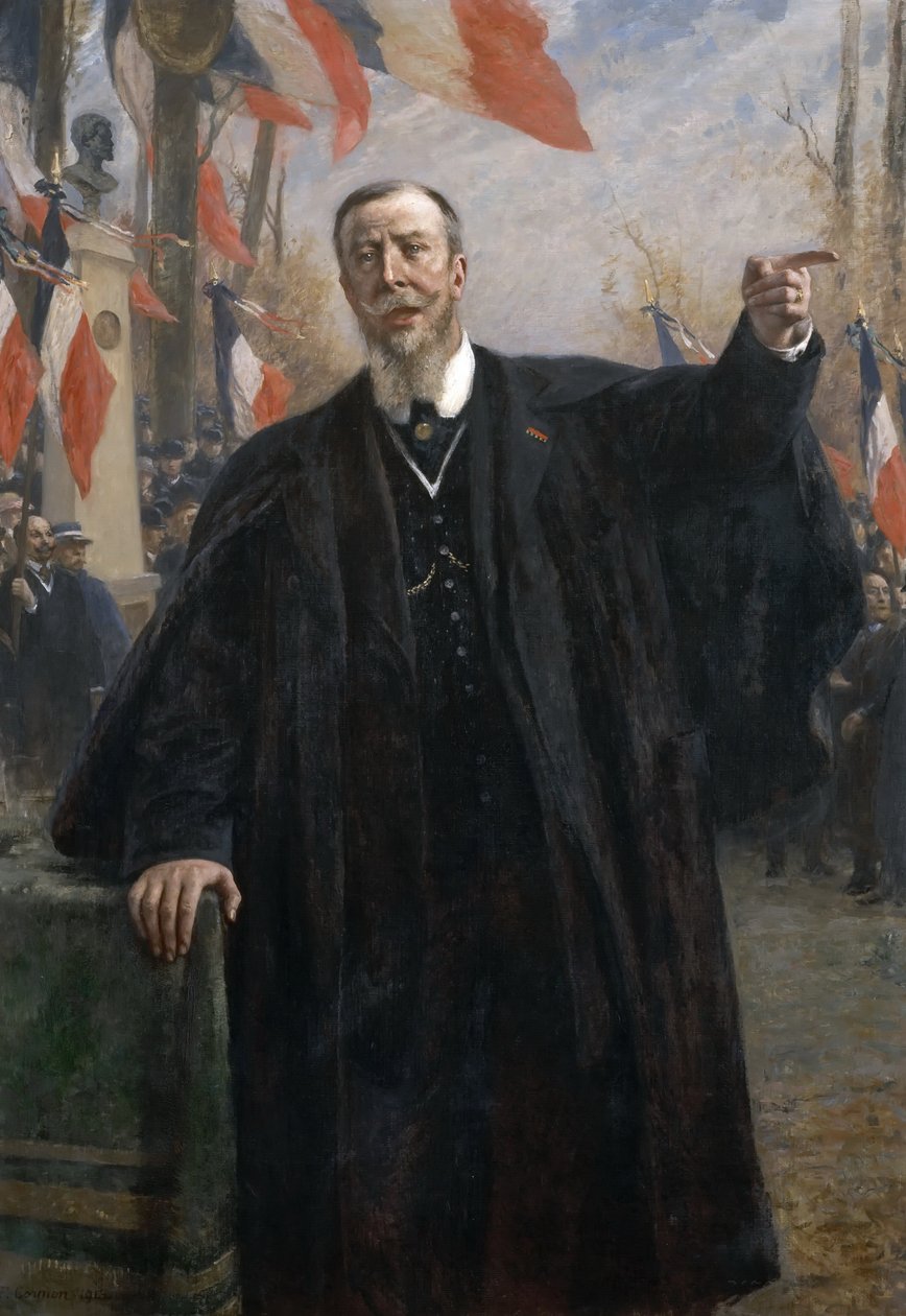 保罗·德罗勒德（PaulDéroulède）1846-1914在1913年1月的布吉瓦尔（Buugival）上发表演讲 作者 费尔南德·科尔蒙（Fernand Cormon）