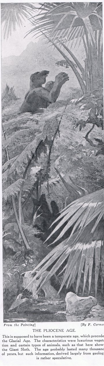 上新世时代，来自&39;哈钦森的国家历史&39;，c.1910 作者 费尔南德·科尔蒙（Fernand Cormon）