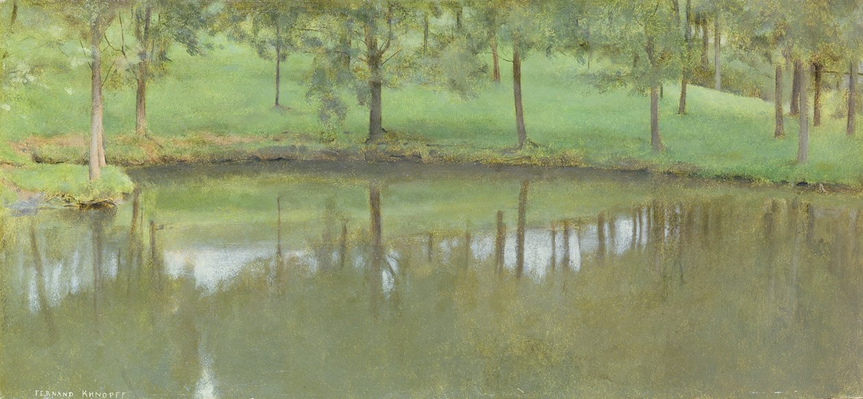 Fosset; Still Water，c.1894 作者 费尔南德·科诺普夫