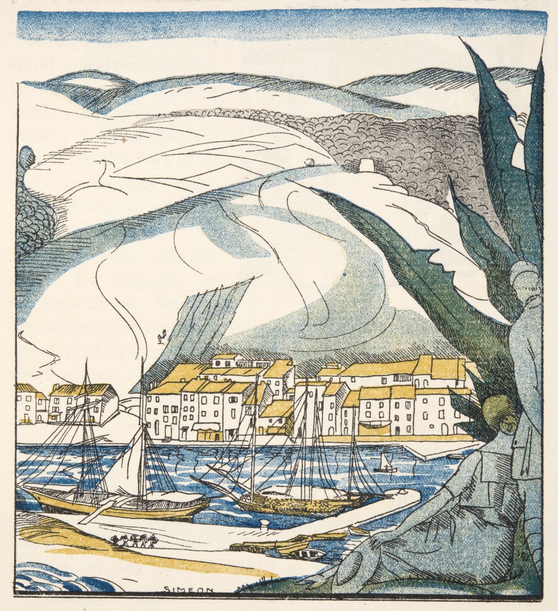 昂蒂布，来自Gazette de Bon Ton，酒吧。 1920年（模版印刷） 作者 费尔南德·西蒙