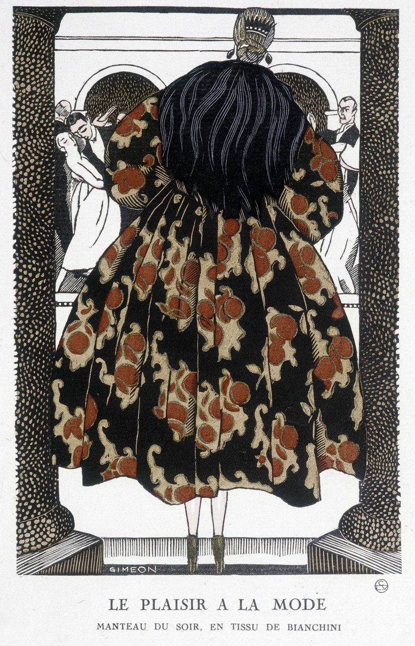 比安奇尼的晚礼服--费尔南-西芒（1884-1928）的插图，载于 "Gazette du bon ton"。 作者 费尔南德·西蒙