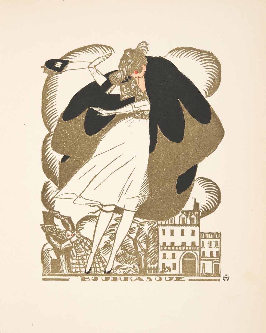 Bourrasque，来自时装系列，1920年（pochoir print） 作者 费尔南德·西蒙