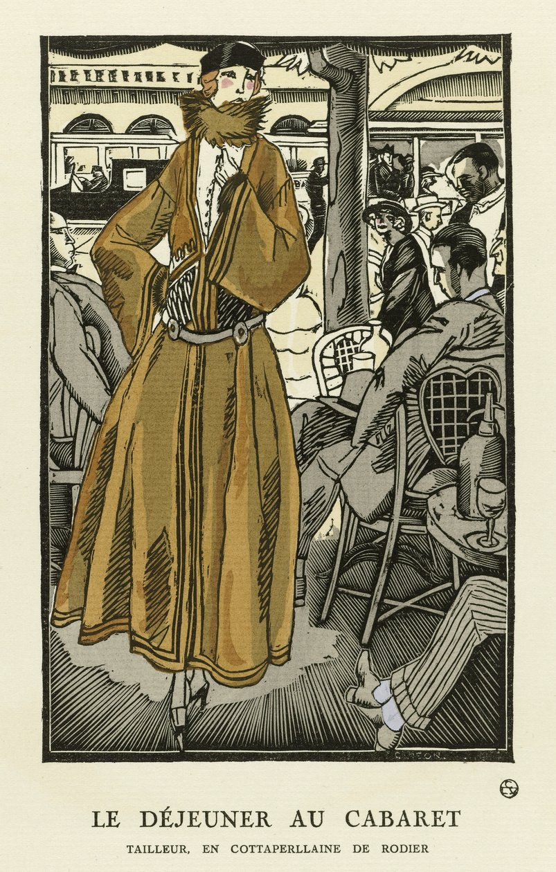 在Cabaret酒吧享用午餐。 1921年（模版印刷） 作者 费尔南德·西蒙