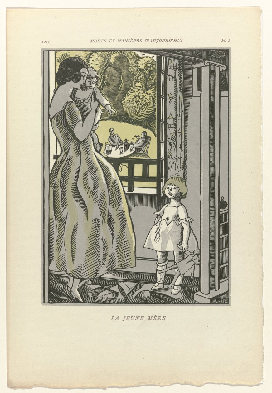 当今的时尚和礼仪，1922 年，图 1：年轻的母亲 作者 费尔南德·西蒙