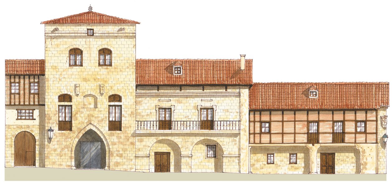 传统民居。 Santillana del Mar，坎塔布里亚，西班牙 作者 费尔南多·阿兹纳尔·塞纳莫尔