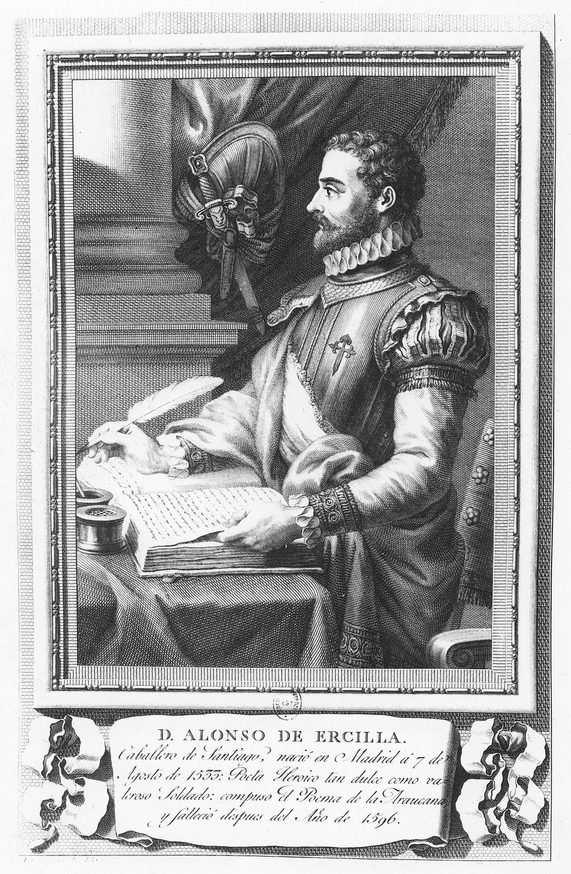 Alonso de ErcillayZúñiga的肖像 作者 费尔南多·塞尔玛
