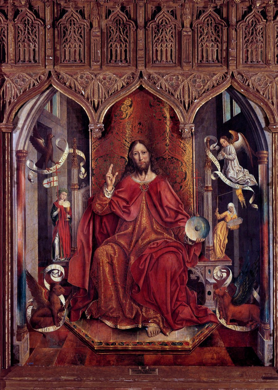 费尔南多·加列戈（Fernando Gallego）（约 1440-1507 年）15 世纪的基督长凳木画。 1,69x1,32 m 马德里，普拉多博物馆 作者 费尔南多·加列戈