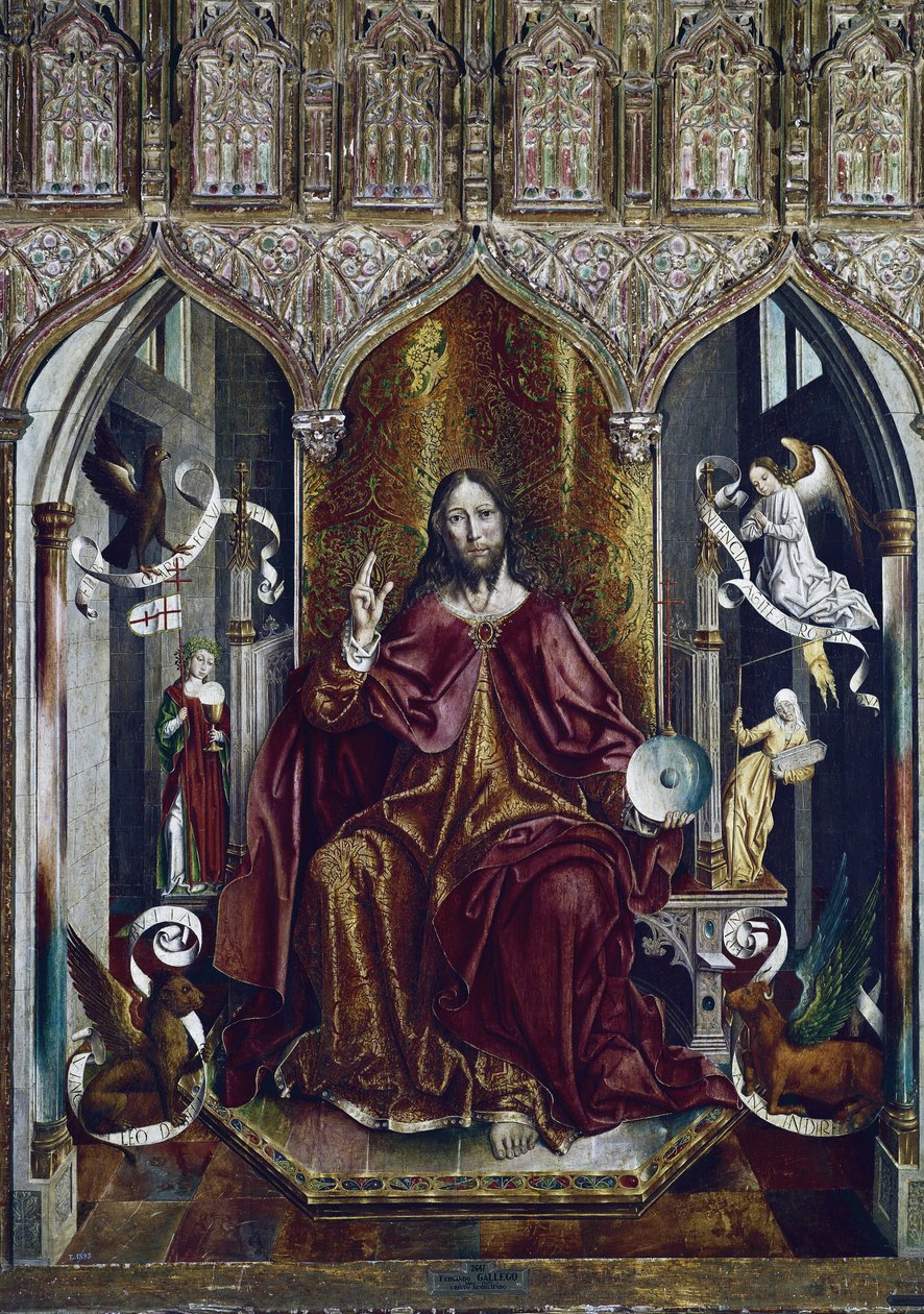 祝福基督》（混合法画板，约1494-1496）。 作者 费尔南多·加列戈