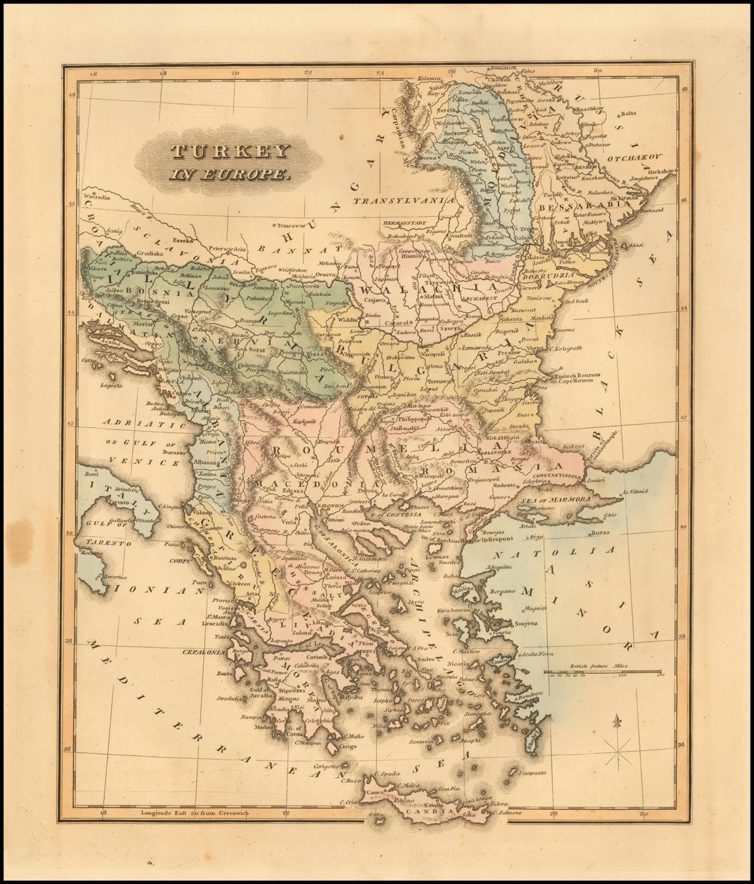 小菲尔丁-卢卡斯绘制的 1823 年欧洲土耳其地图 作者 小菲尔丁·卢卡斯