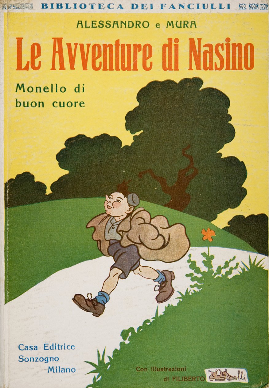纳西诺历险记的封面，Alessandro和Mura的善良小子，c.1920 作者 菲利伯托·斯卡普凯利