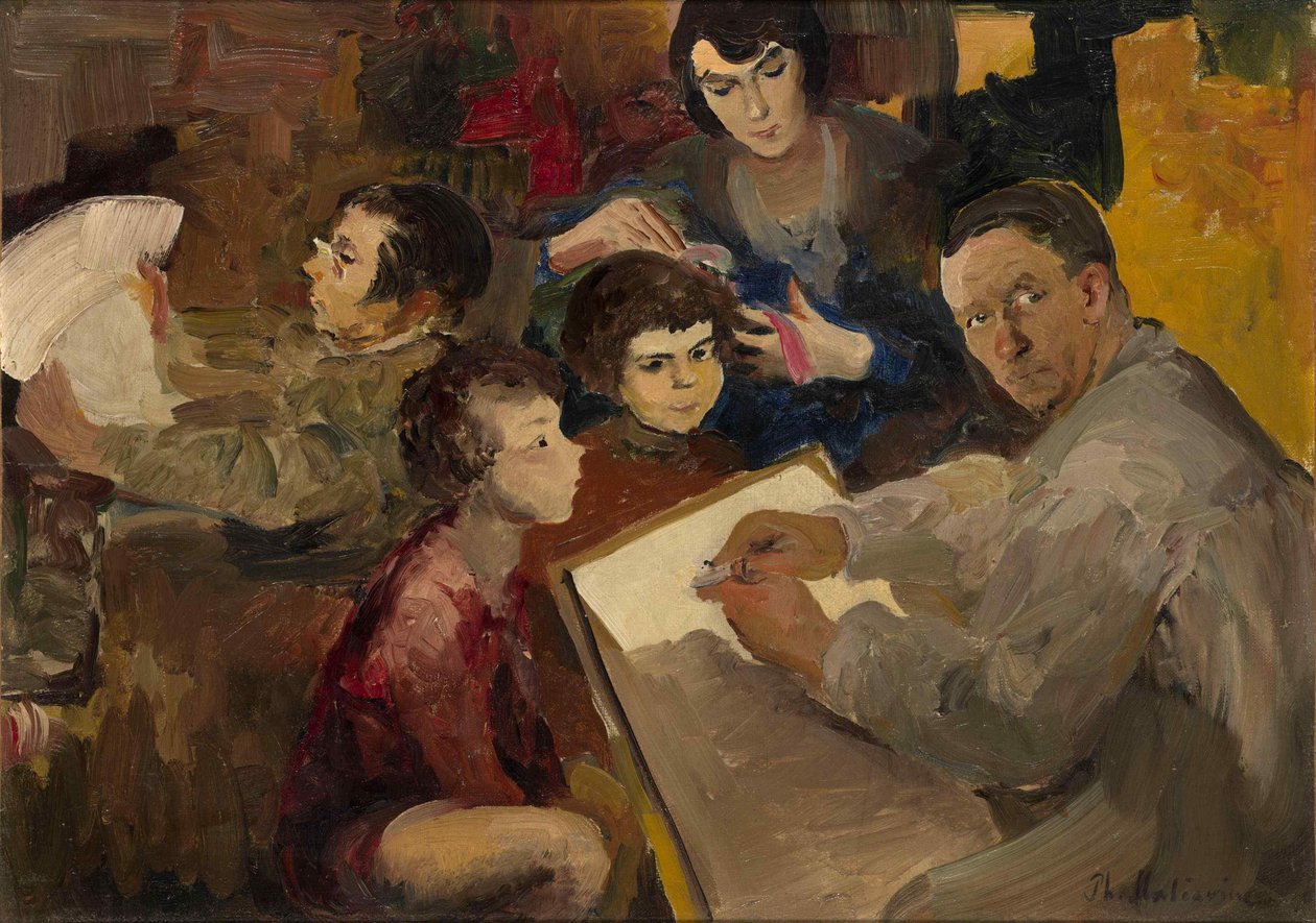 与家人的自画像 作者 菲利普（Filipp Andreevic Maljavin）