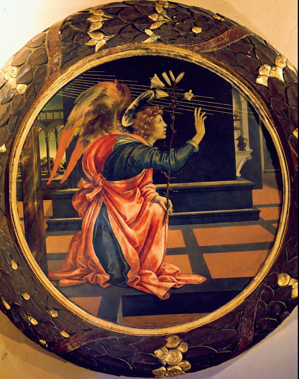 天使报喜，c.1483（面板上的蛋彩画） 作者 菲律宾人利皮